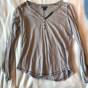 Lucky Brand, vneck, stripped long sleeve shirt.